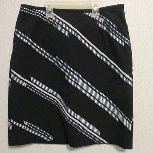 ANN TAYLOR Petite Navy Blue & White A-line Skirt
